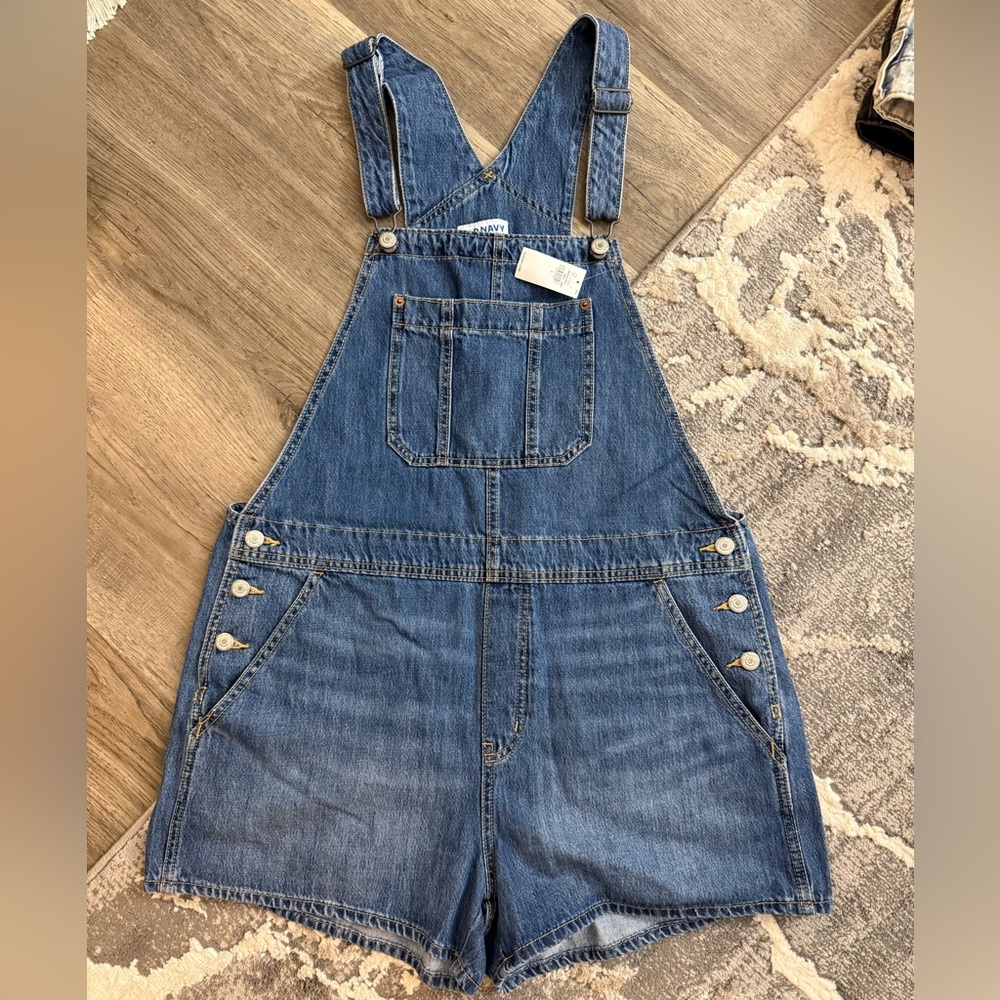 NWT Old Navy Blue Denim Overall shorts